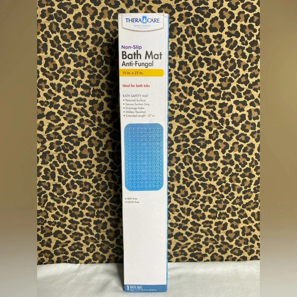🦋B2G1🦋THERACARE NON-SLIP Bath Safety Mat ANTI FUNGAL | 15x27 | - Picture 1 of 5